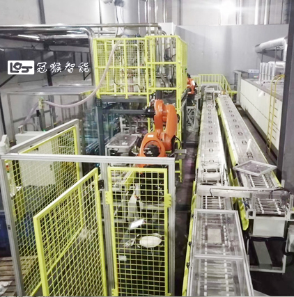 机械手倒钵锂电池窑炉外轨线